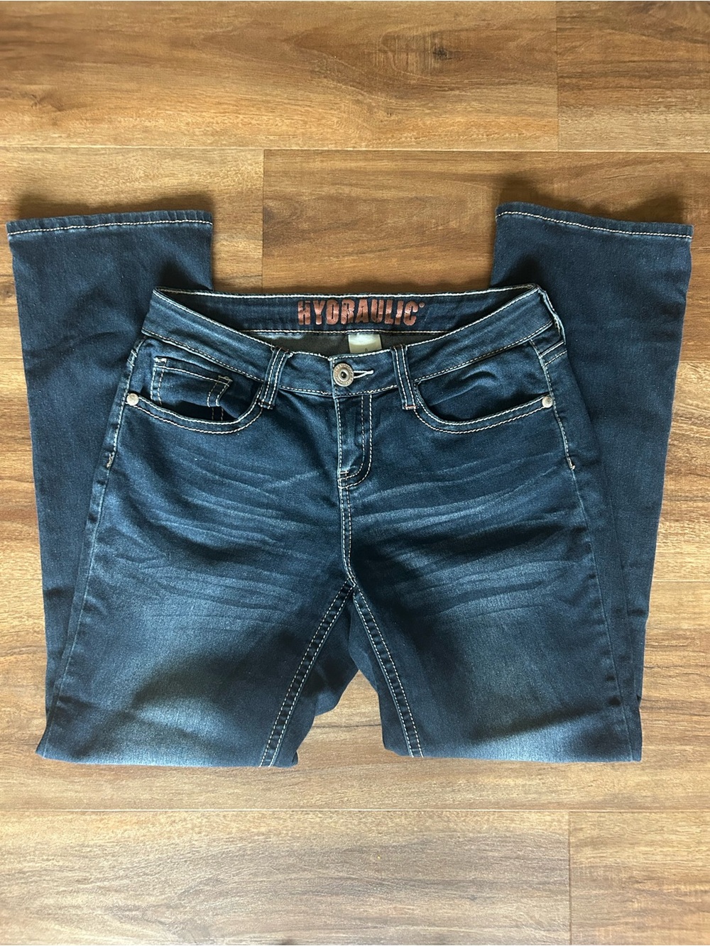 Hydraulic Jeans Women’s Size 8 Y2K Dark Wash Bootcut Embellished Pockets